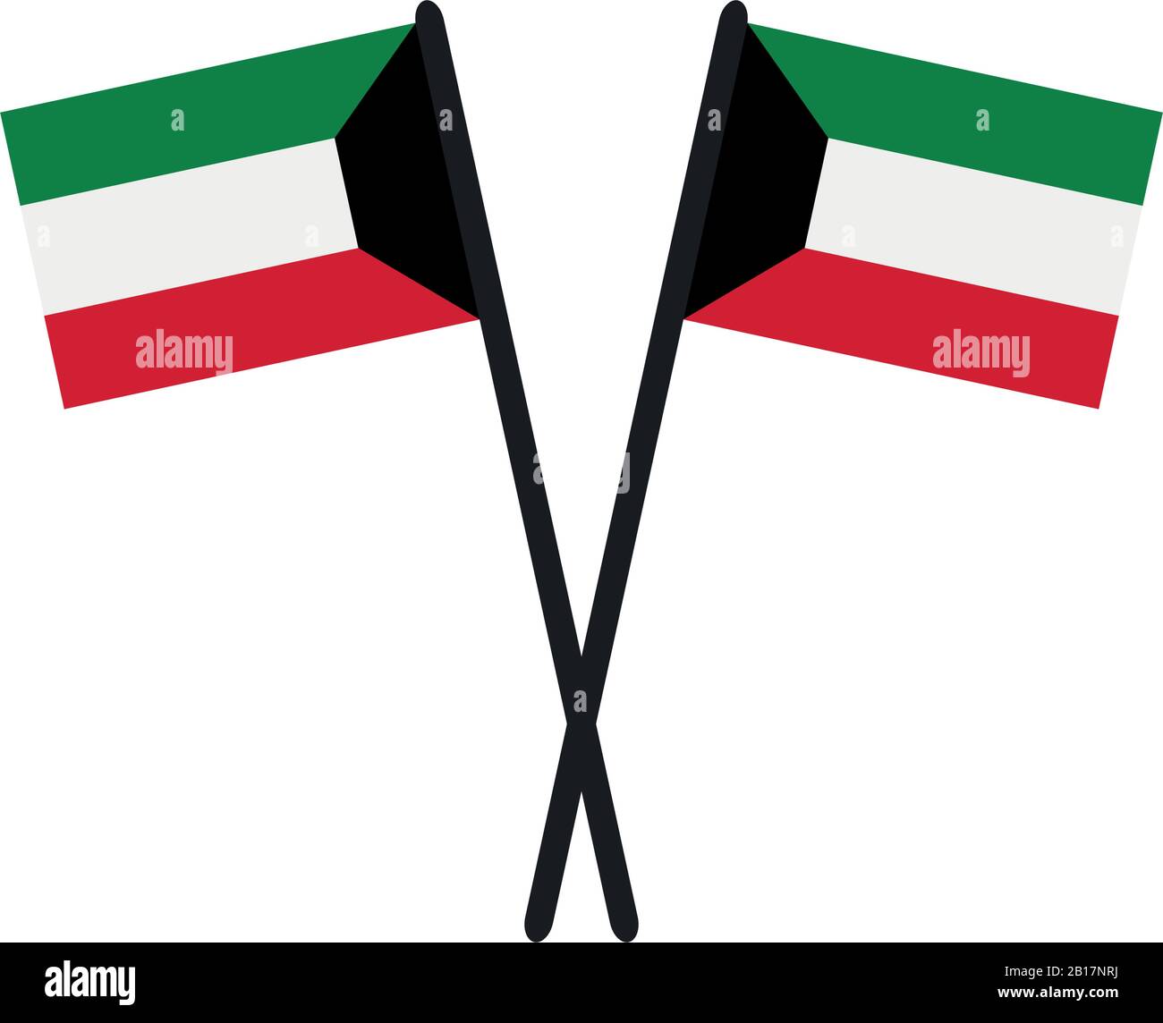 Kuwait flag illustrated in vector on white background Stock Vector