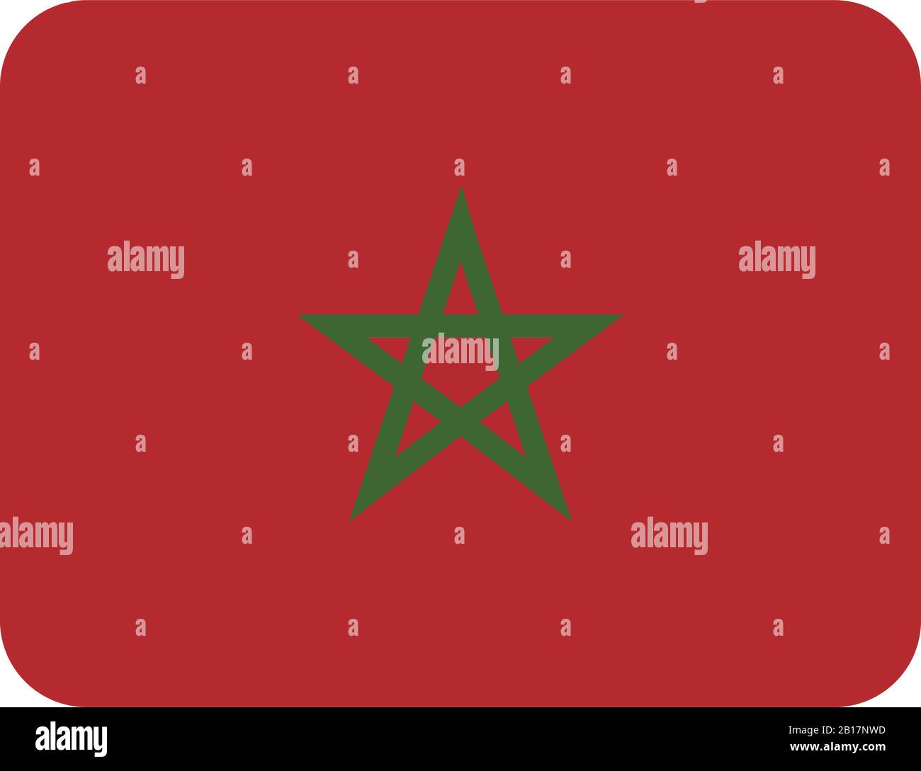 morocco flag illustrated in vector on white background Stock Vector