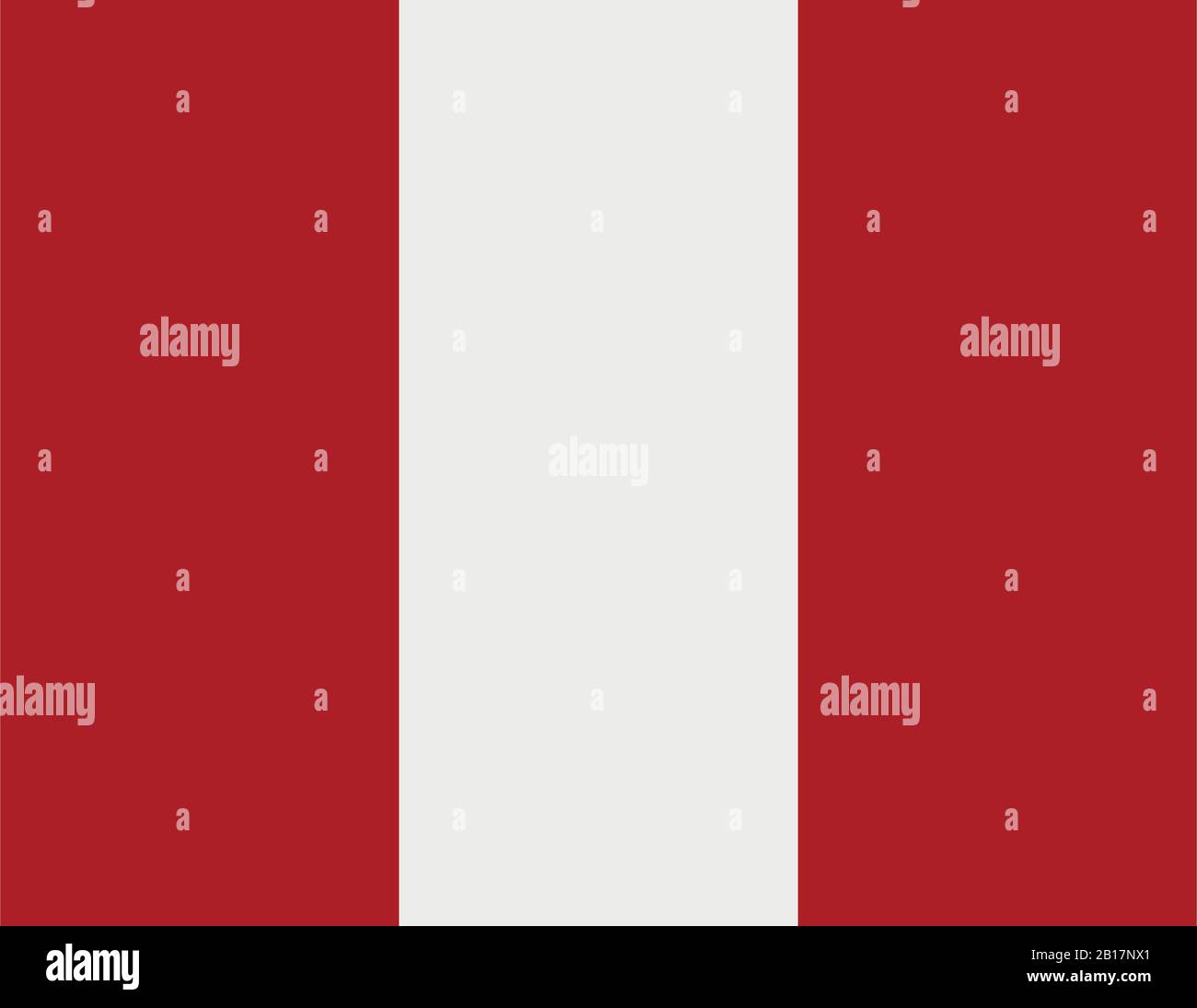 Peru flag illustrated in vector on white background Stock Vector