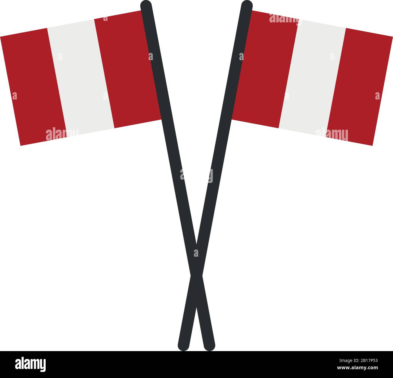 Peru flag illustrated in vector on white background Stock Vector
