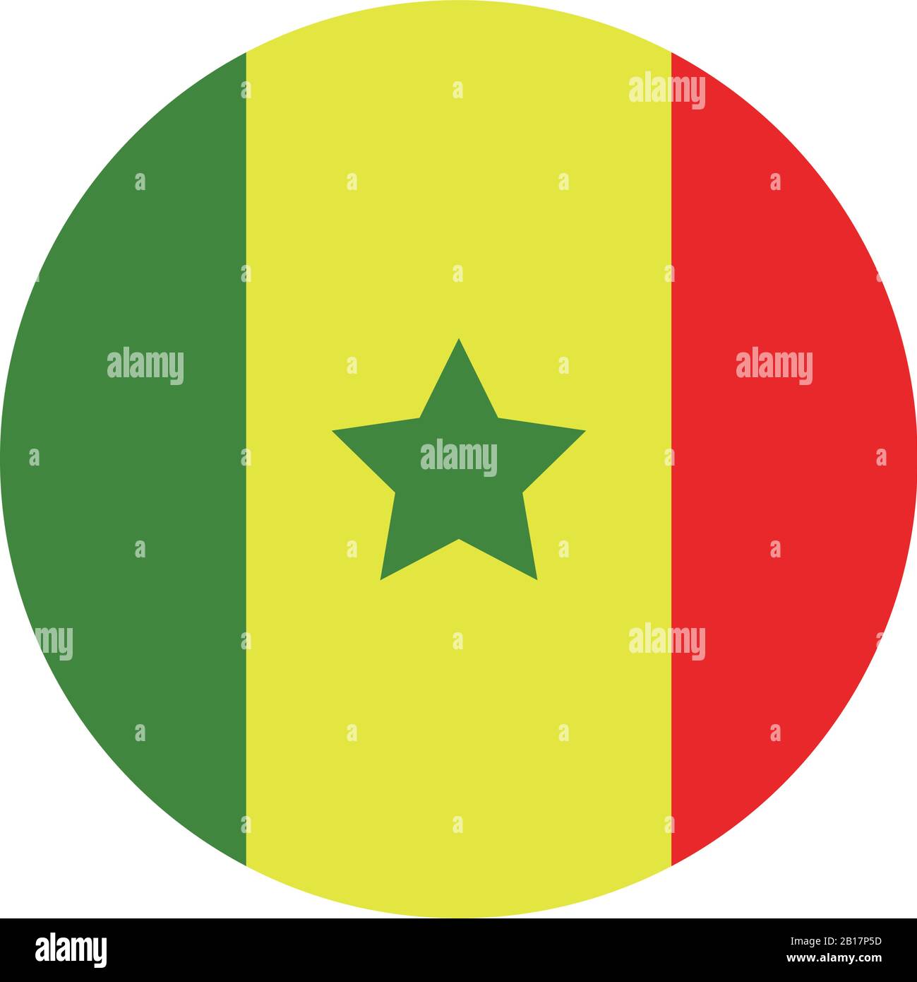 Senegal flag illustrated in vector on white background Stock Vector