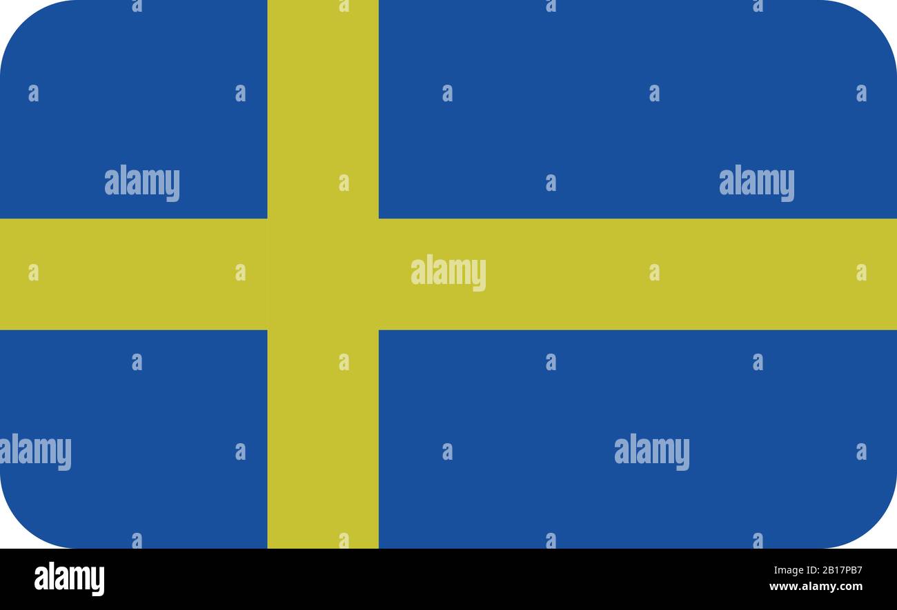 sweden flag illustrated in vector on white background Stock Vector