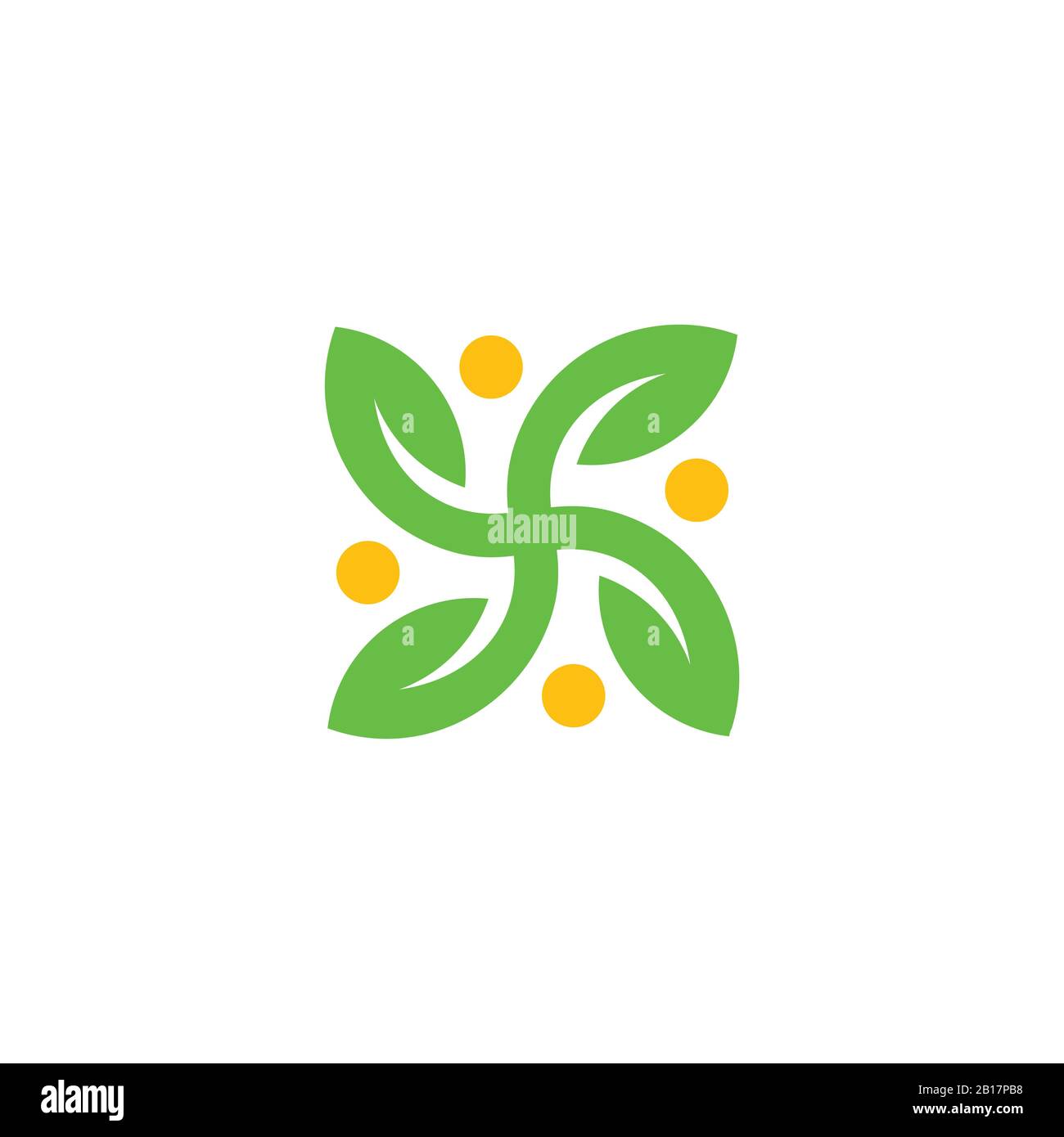 square geometric green leaf circle logo vector Stock Vector Image & Art ...