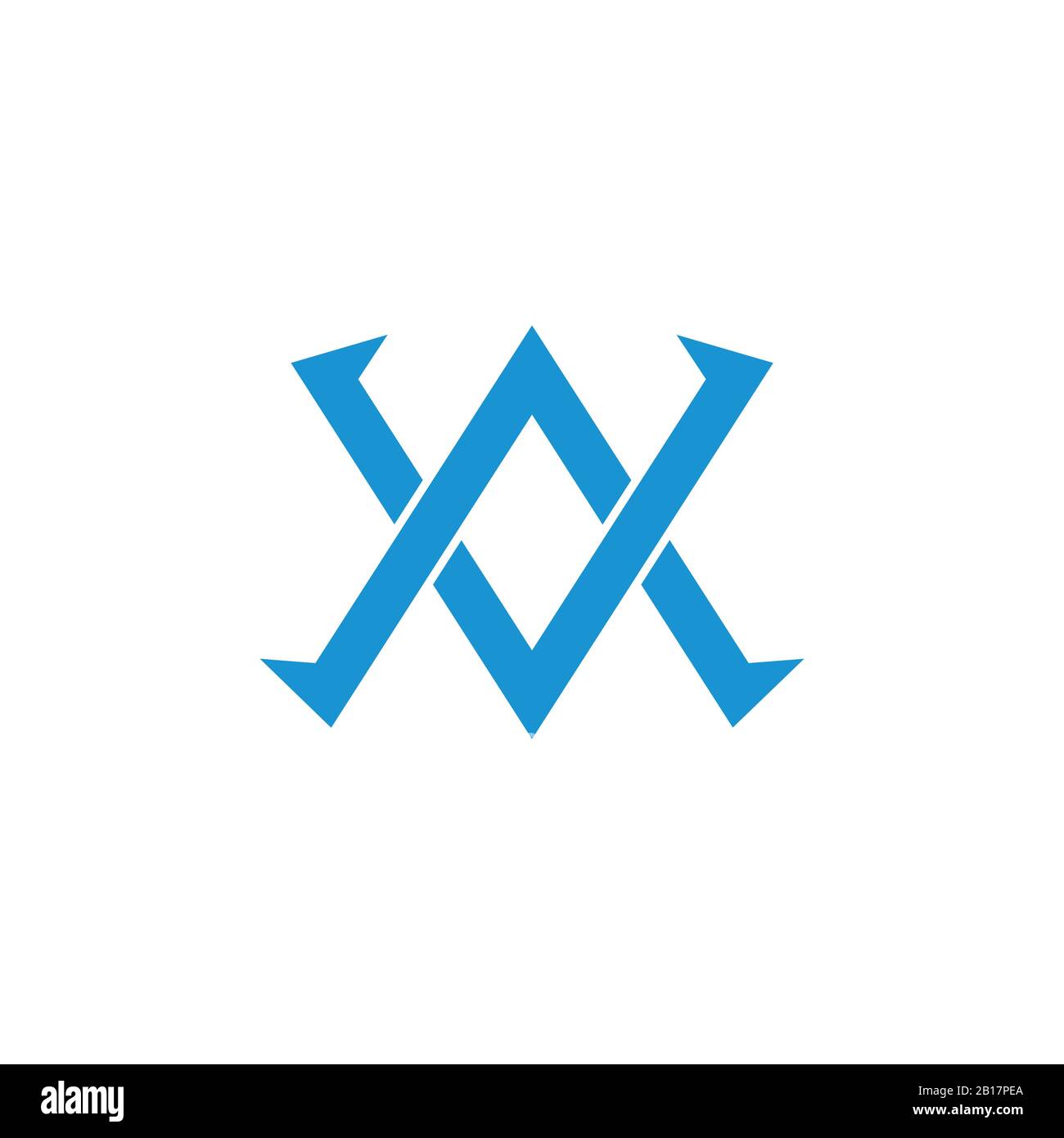 flat arrow linked overlapping logo vector Stock Vector