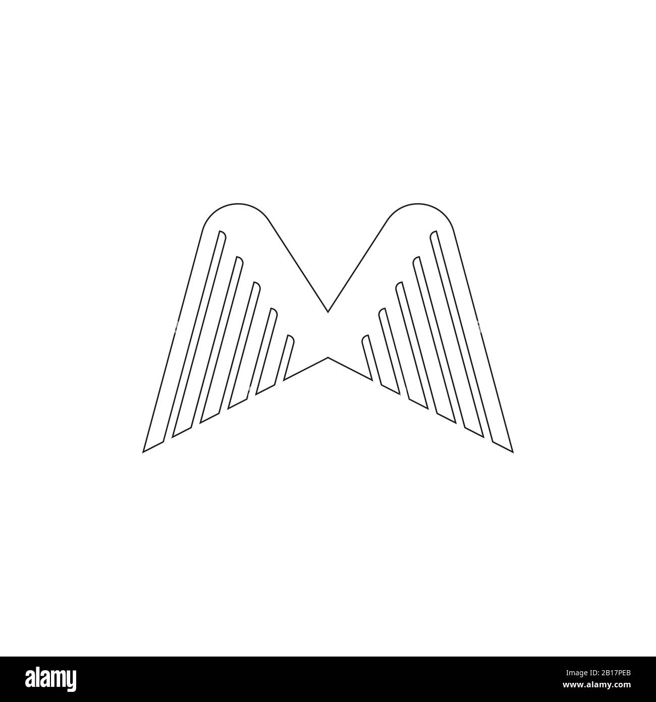 thin line stripes wings letter w logo Stock Vector Image & Art - Alamy