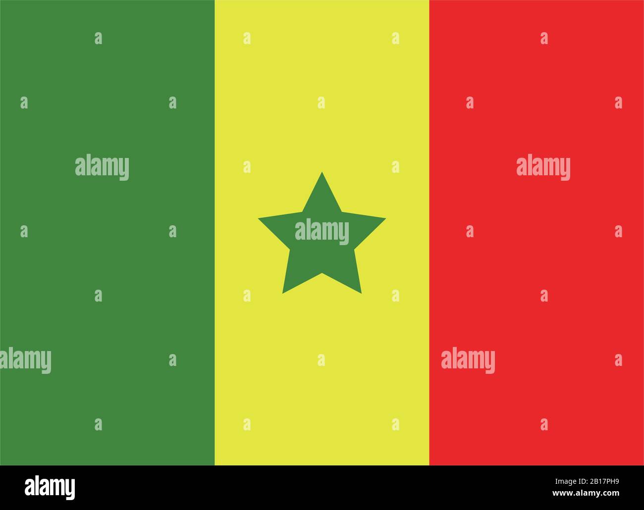 Senegal flag illustrated in vector on white background Stock Vector
