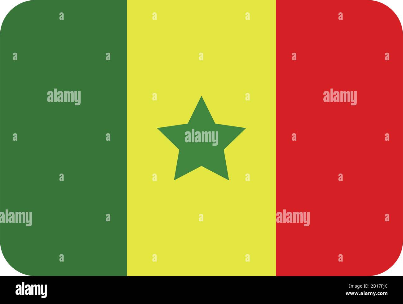 Senegal flag illustrated in vector on white background Stock Vector