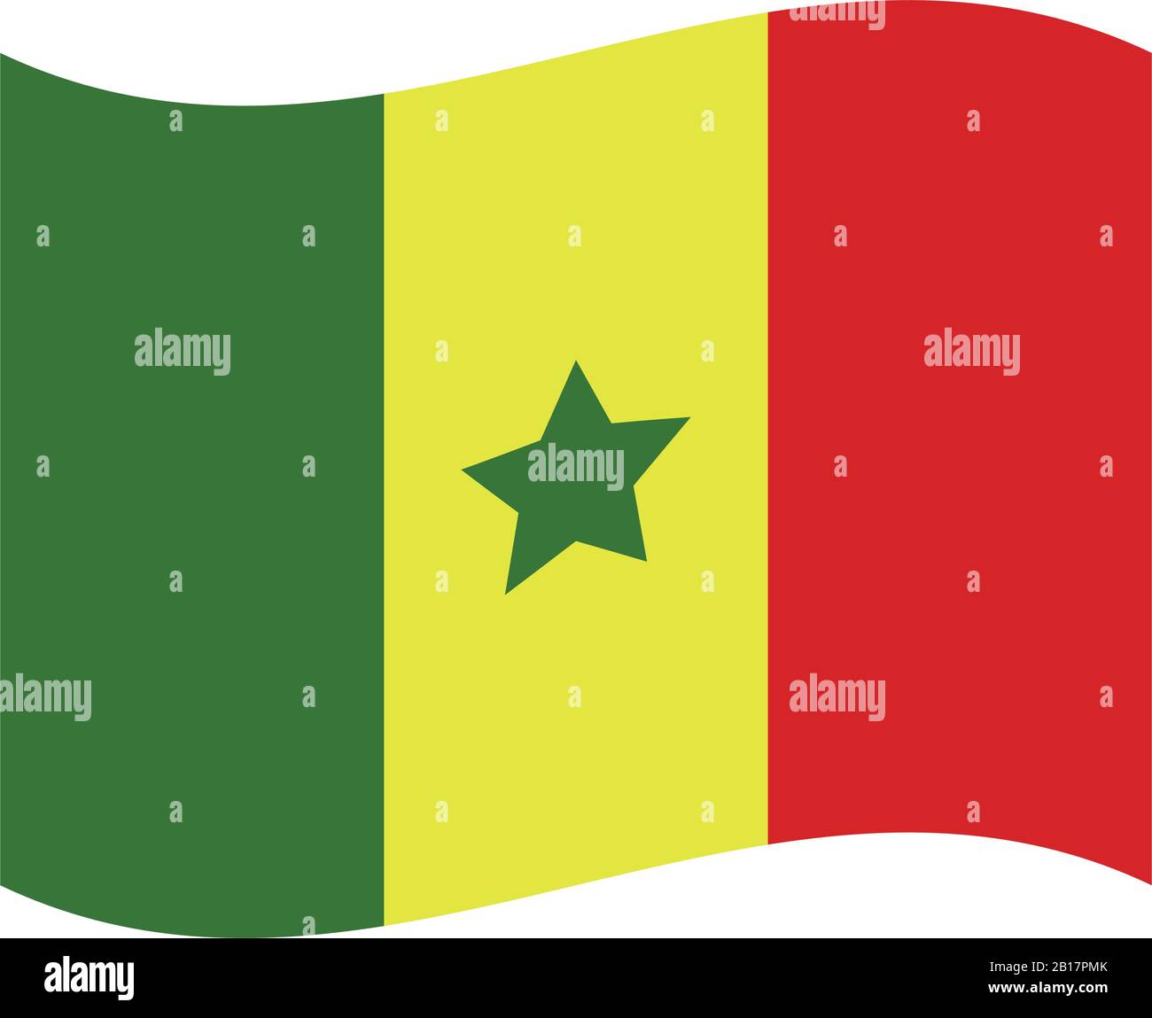 Senegal flag illustrated in vector on white background Stock Vector