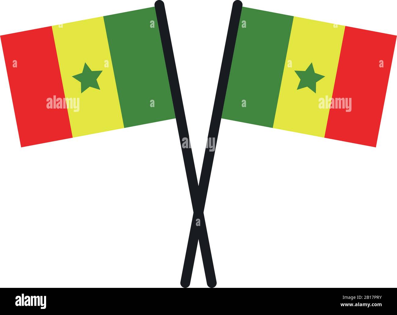 Senegal flag illustrated in vector on white background Stock Vector