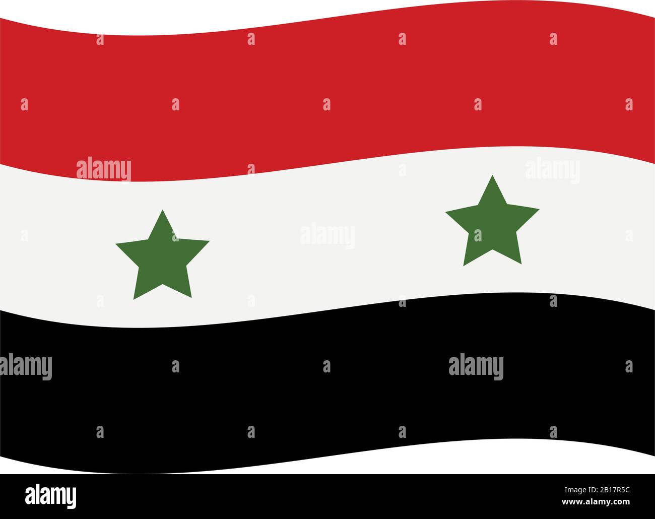 Syria flag illustrated in vector on a white background Stock Vector