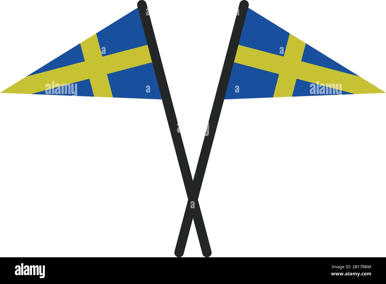 sweden flag illustrated in vector on white background Stock Vector