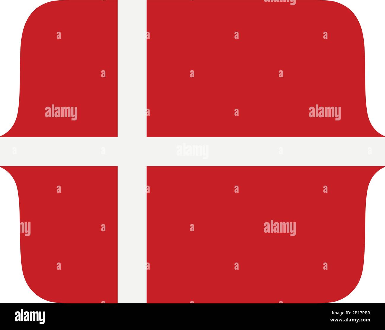 denmark flag illustrated in vector on white background Stock Vector