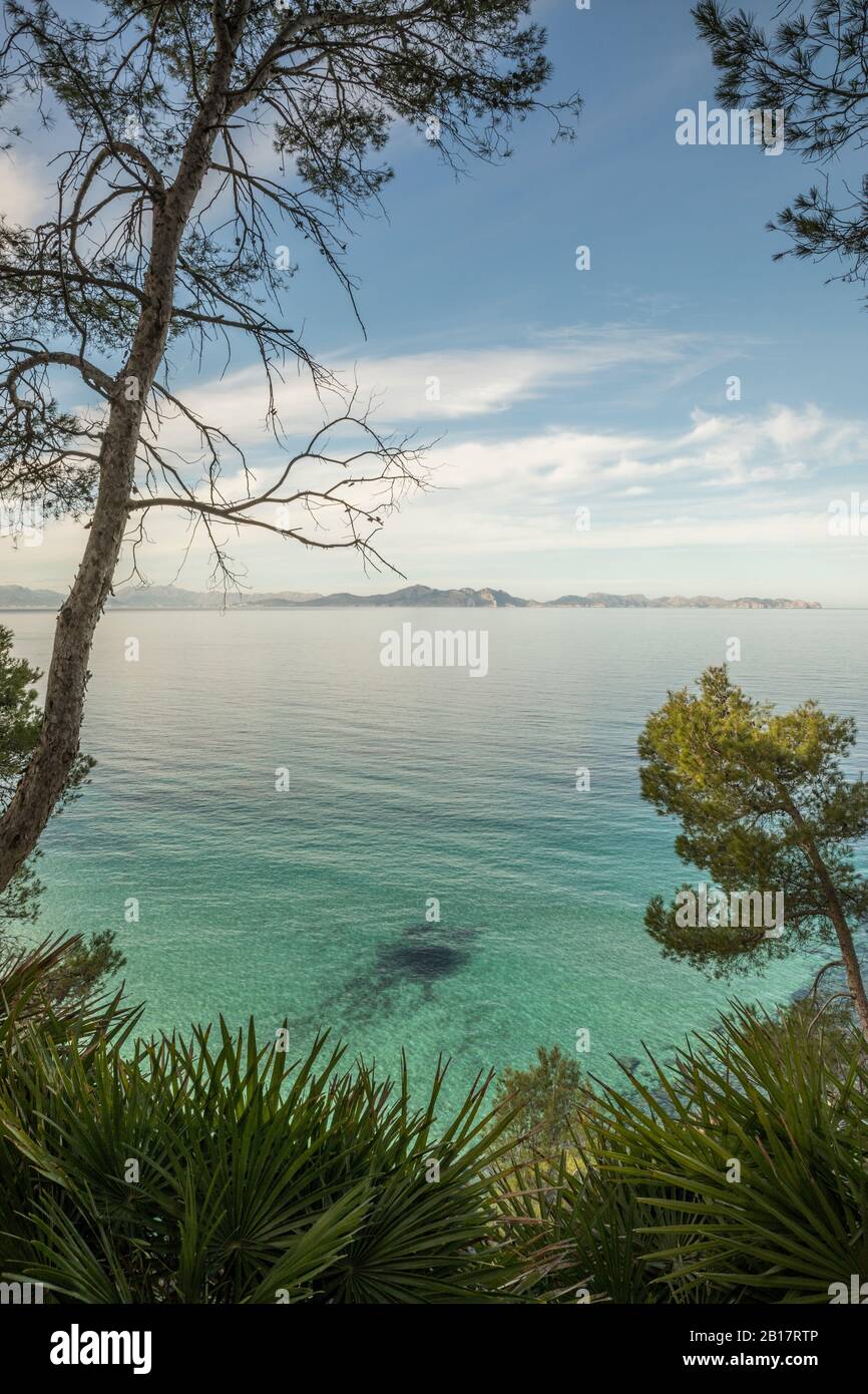 Spain, Mallorca, Coastal waters of Mediterranean Sea Stock Photo