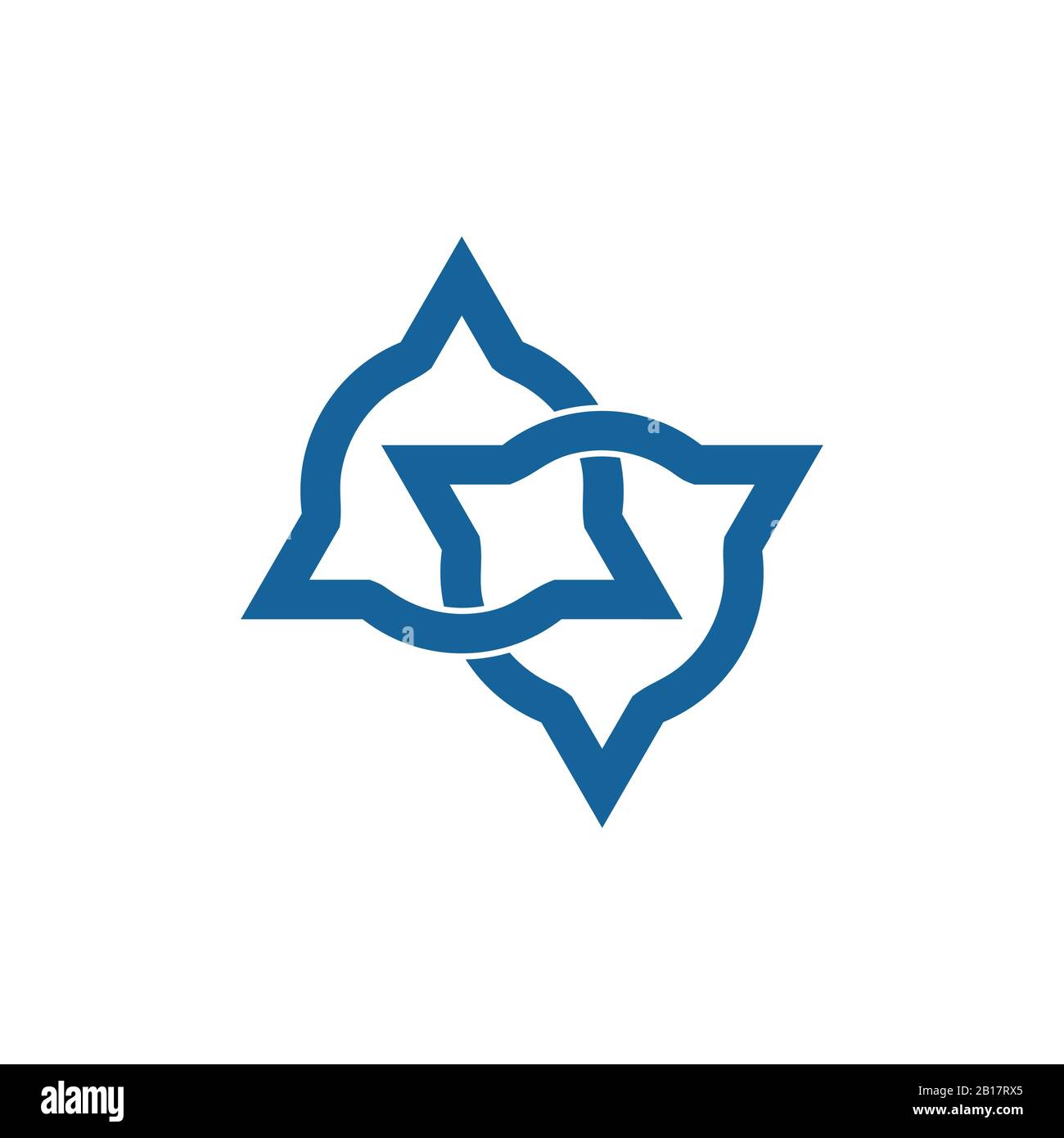 linked circle triangle object flat logo Stock Vector