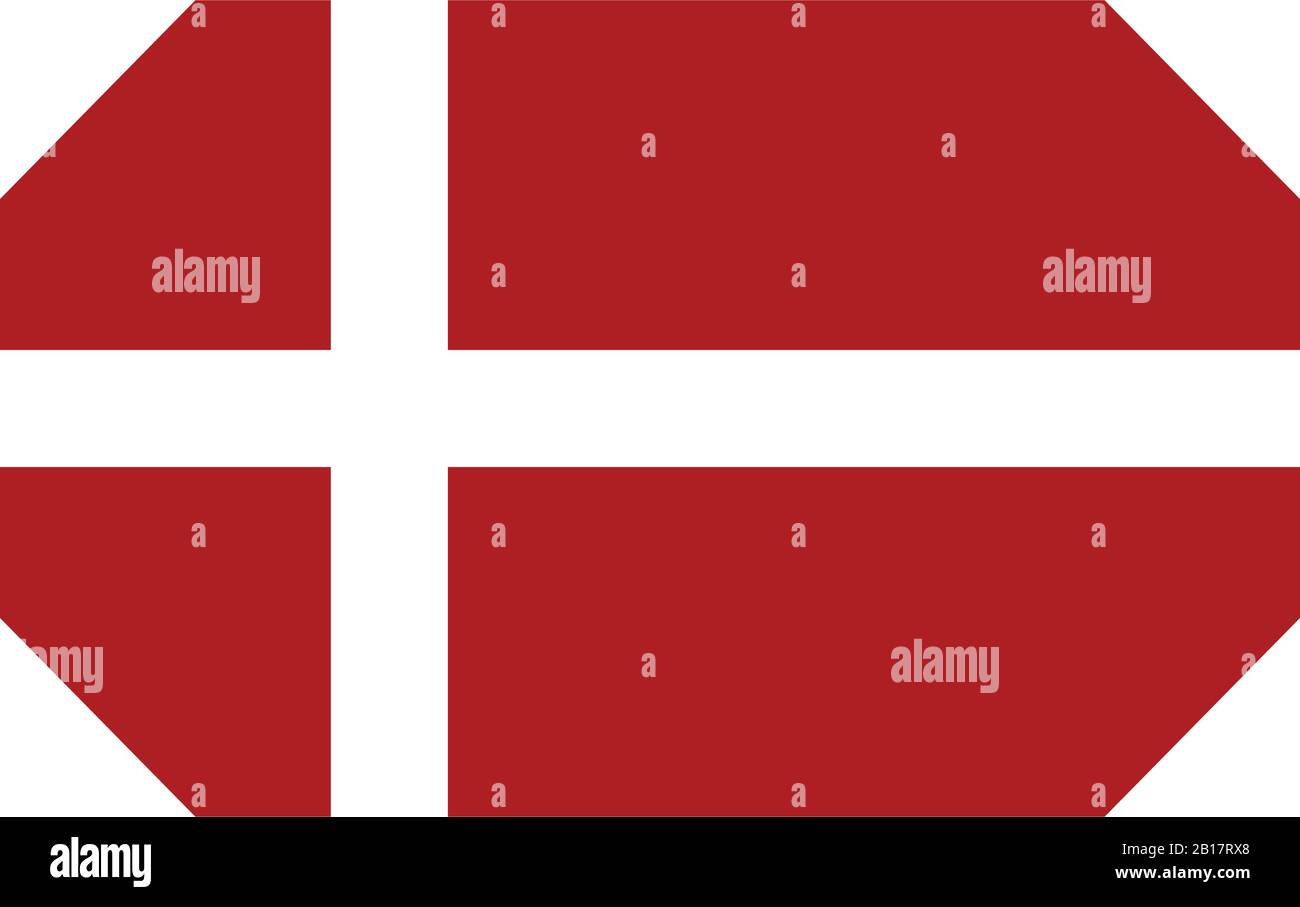 denmark flag illustrated in vector on white background Stock Vector