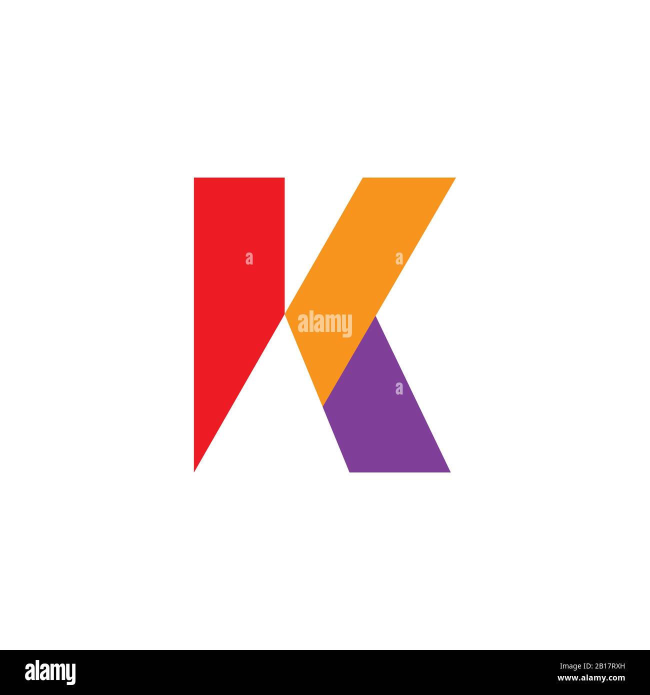 abstract letter vk simple geometric logo vector Stock Vector