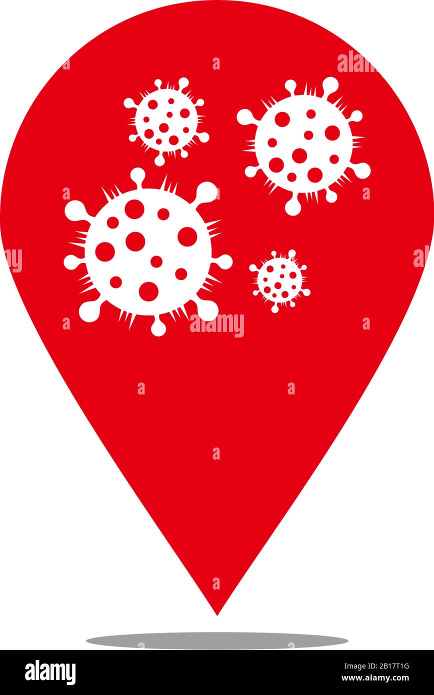 virus epidemic zone location symbol vector Stock Vector