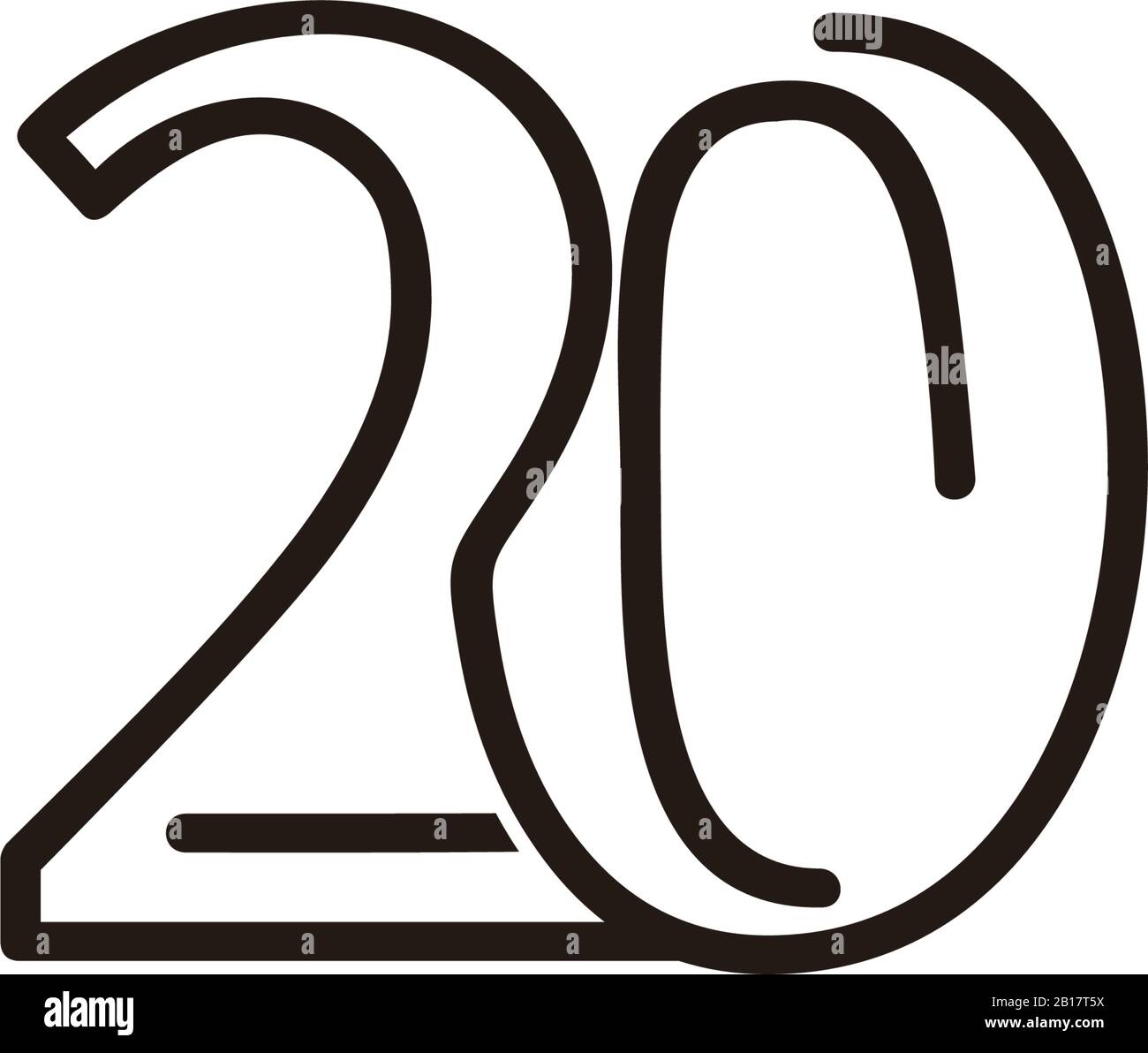 number 20 thin lines art linked design vector Stock Vector Image & Art ...