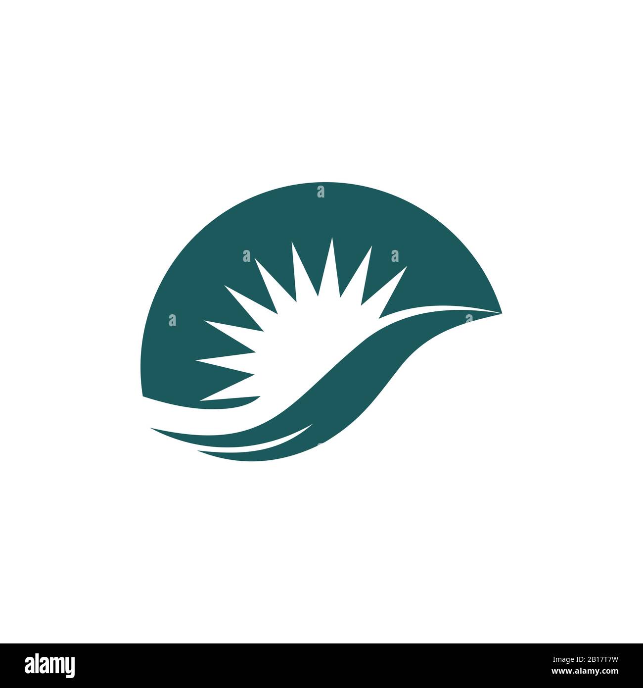 sun waves simple flat silhouette logo vector Stock Vector