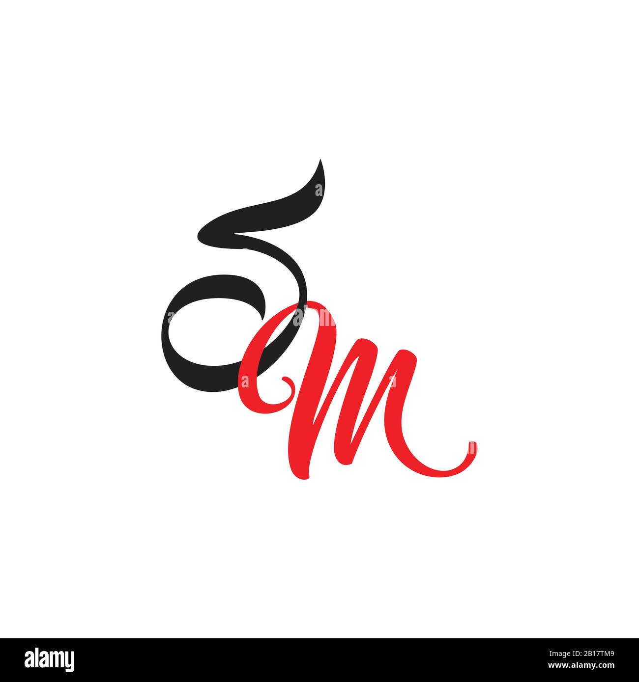 Letters Sm Simple Linked Ribbon Logo Vector Stock Vector Image Art Alamy
