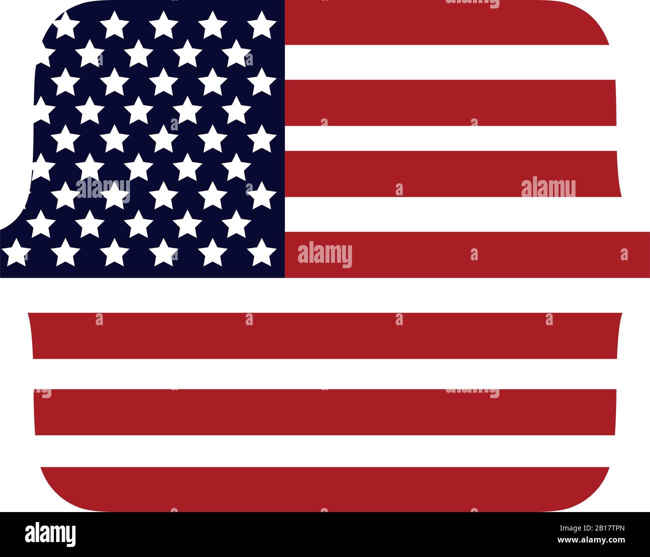 united states flag illustrated in vector on white background Stock ...