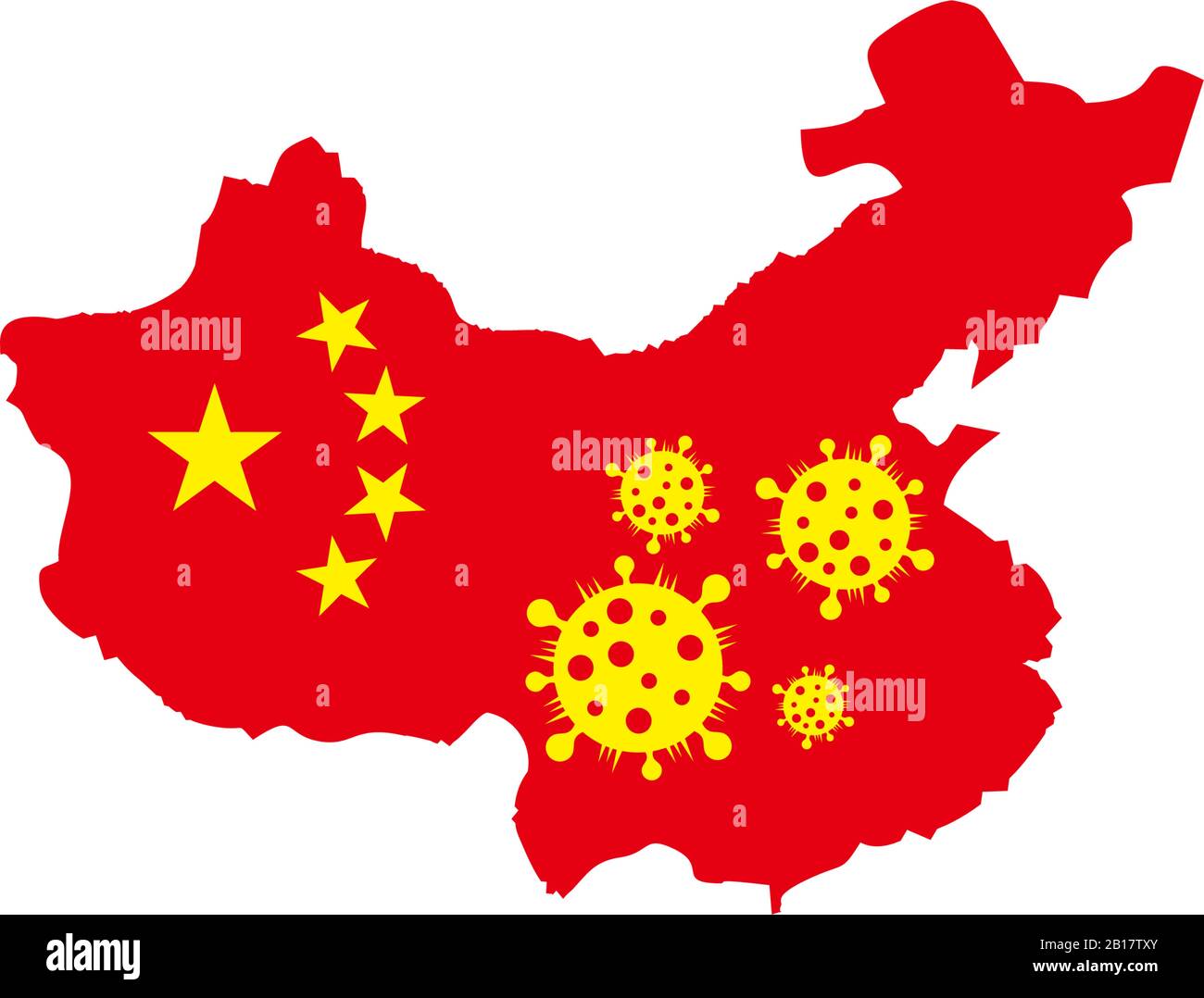 abstract china map virus epidemic symbol vector Stock Vector