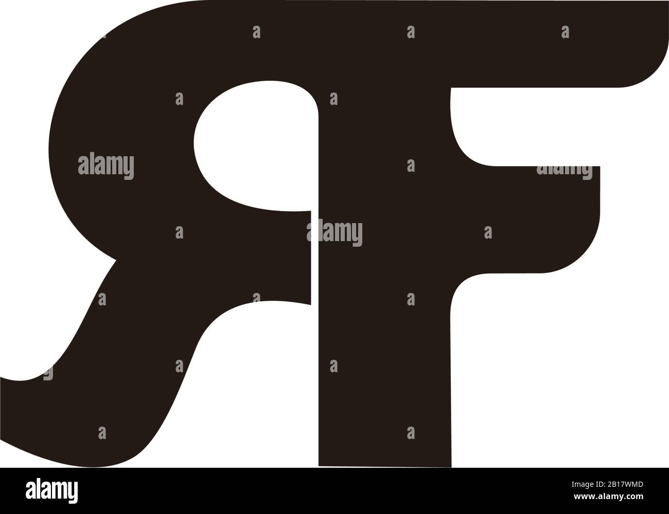 letter rf symbol linked simple design logo vector Stock Vector Image