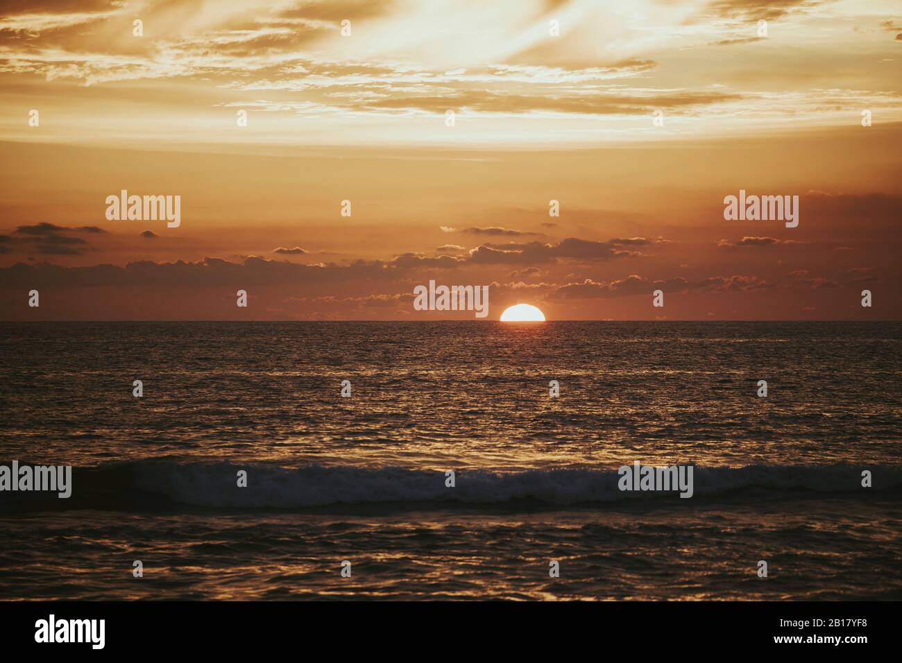 Sri Lanka, Western Province, Colombo, Sunset over Indian Ocean Stock Photo