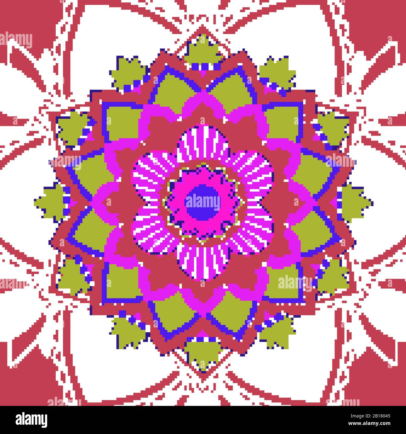 Mandala patterns on red background illustration Stock Vector Image ...