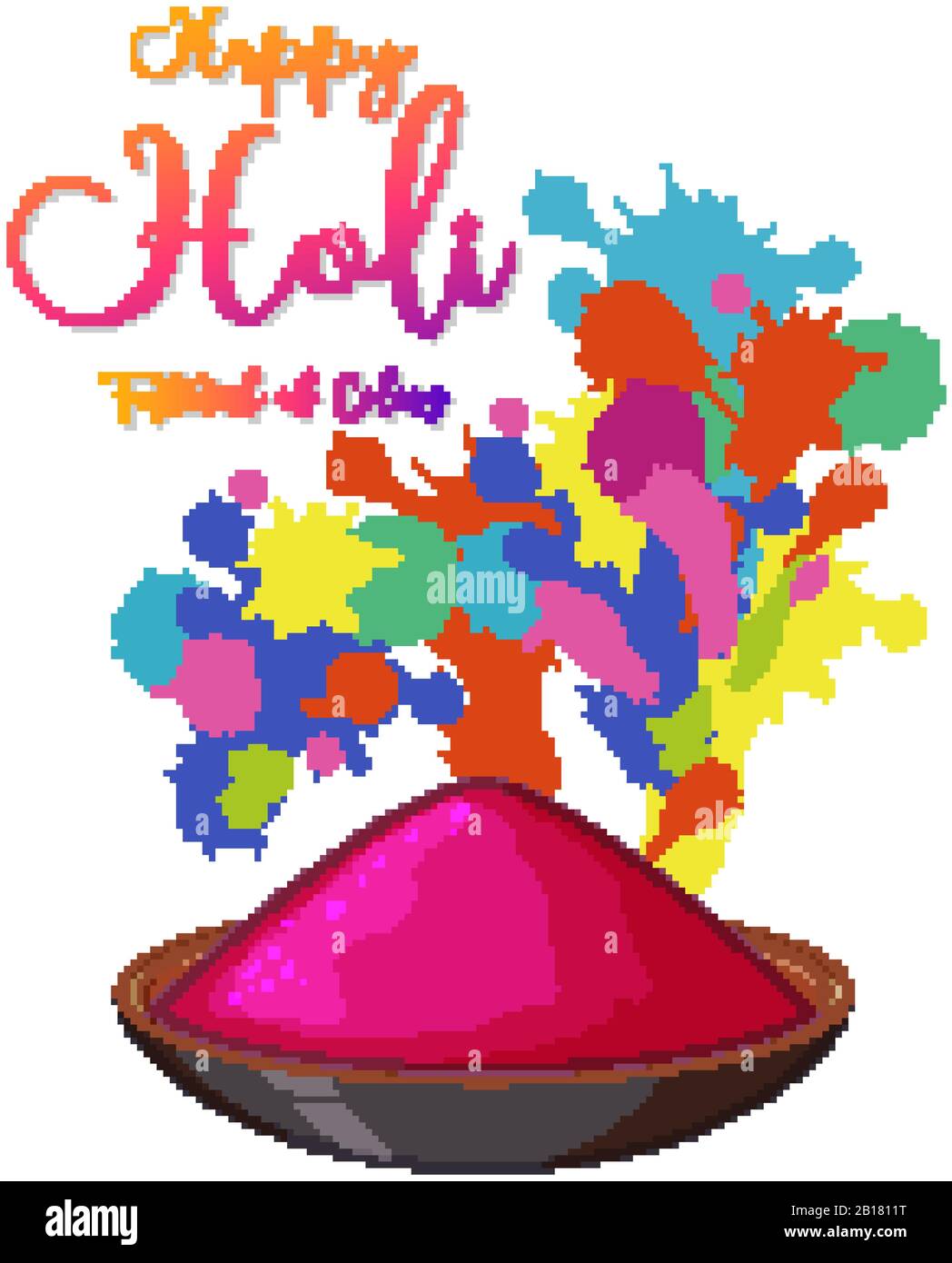 Happy Holi festival poster design with colorful background illustration  Stock Vector Image & Art - Alamy