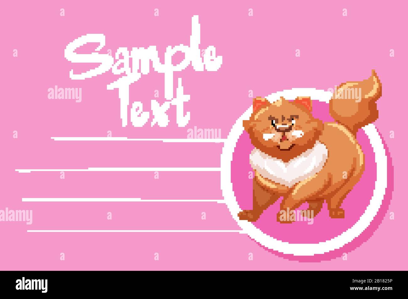 Card template with cute cat illustration Stock Vector Image & Art - Alamy