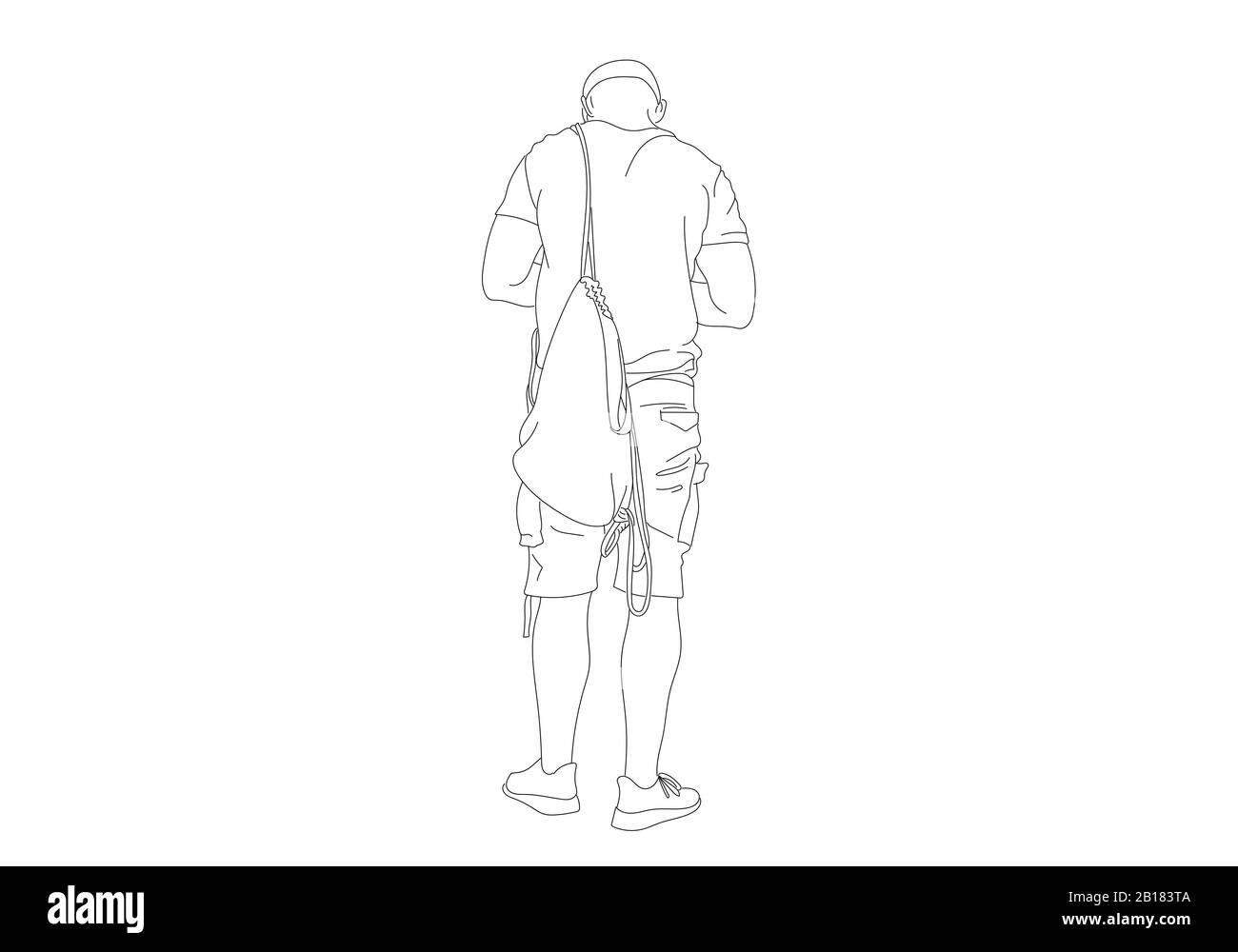 Sketch of standing man with shopping bag Hand drawn illustration  Human  figure sketches Figure sketching Human sketch
