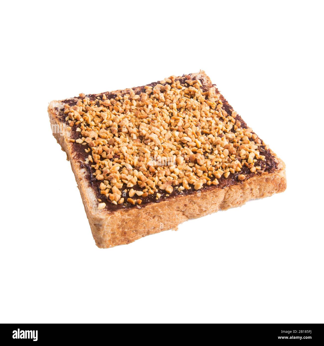 bread or bread slice with nuts chocolate on a background new Stock Photo