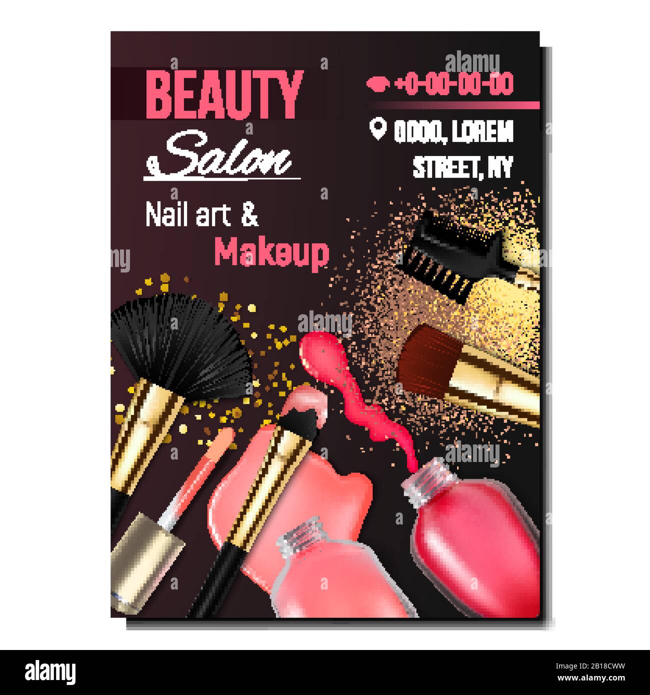 beauty salon nail art and makeup banner vector 2B18CWW