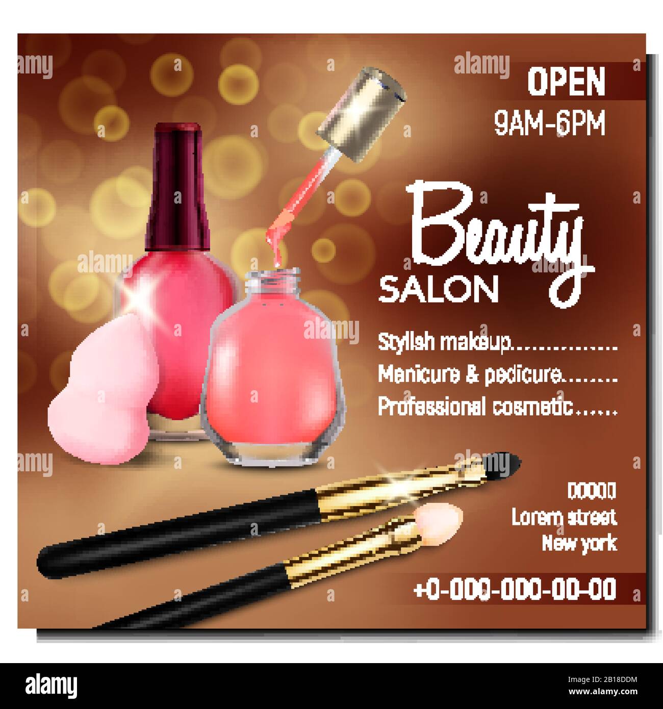Beauty Salon For Stylish Makeup Banner Vector Stock Vector Image & Art