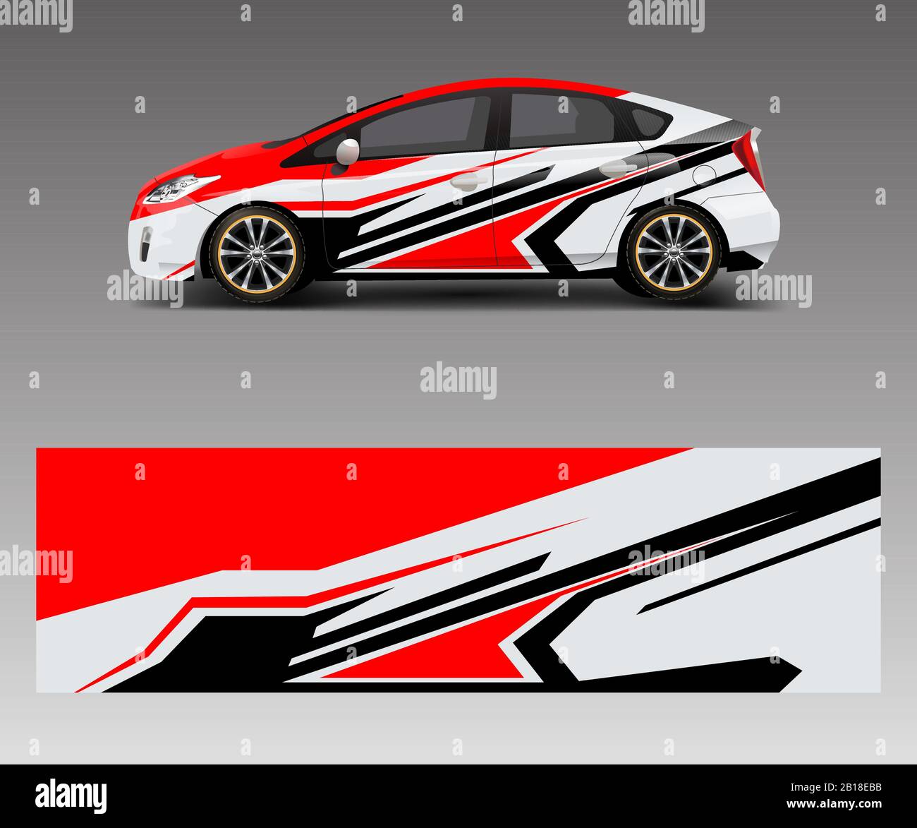 Vehicle Sticker Vinyl Wrap Stock Vector