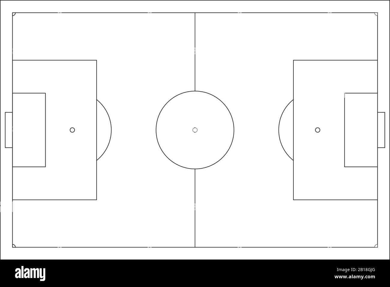 Football pitch. Outline Stock Vector