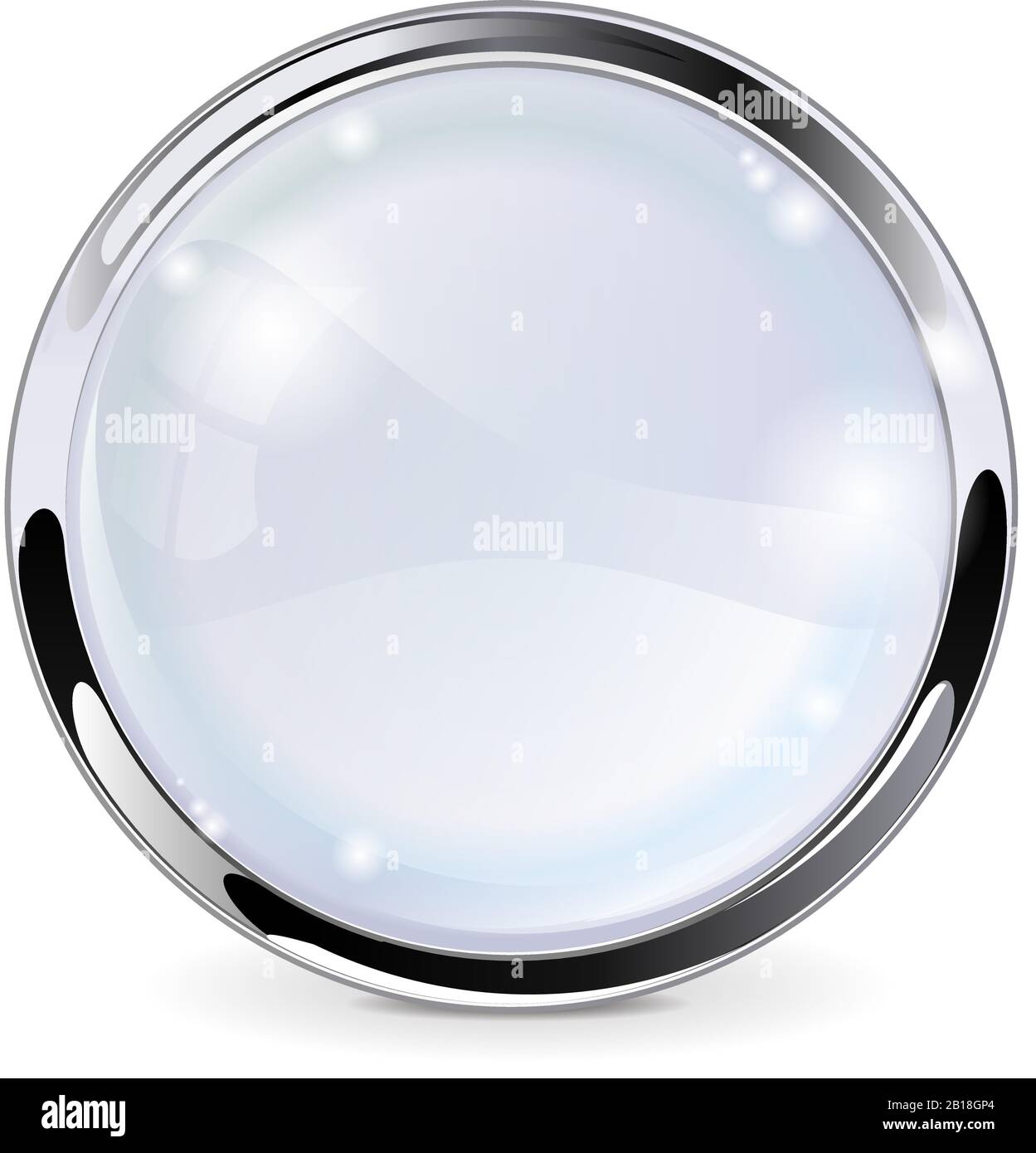 White glass button with chrome frame Stock Vector Image & Art - Alamy