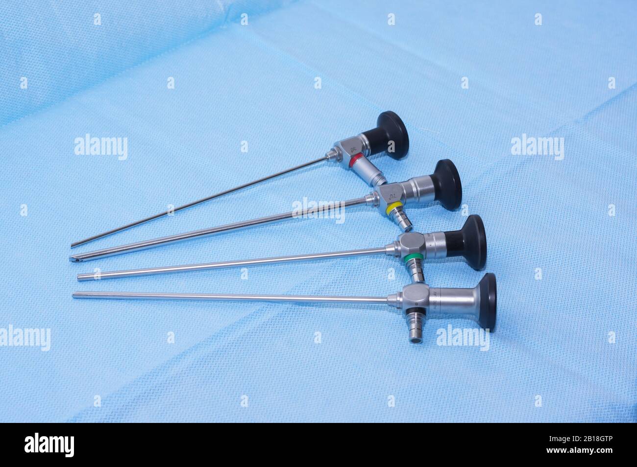 Endoscopic tube for arthroscopy, laryngoscopy, rhinoscopy.Diagnostic medical equipment Stock Photo