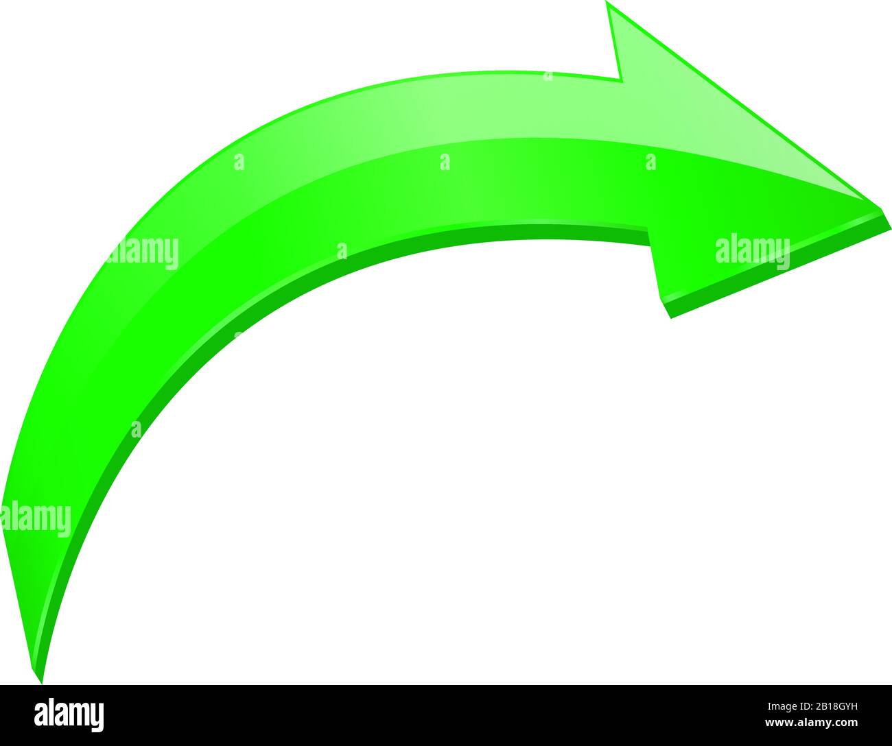 Green arrow. 3d shiny icon Stock Vector Image & Art - Alamy