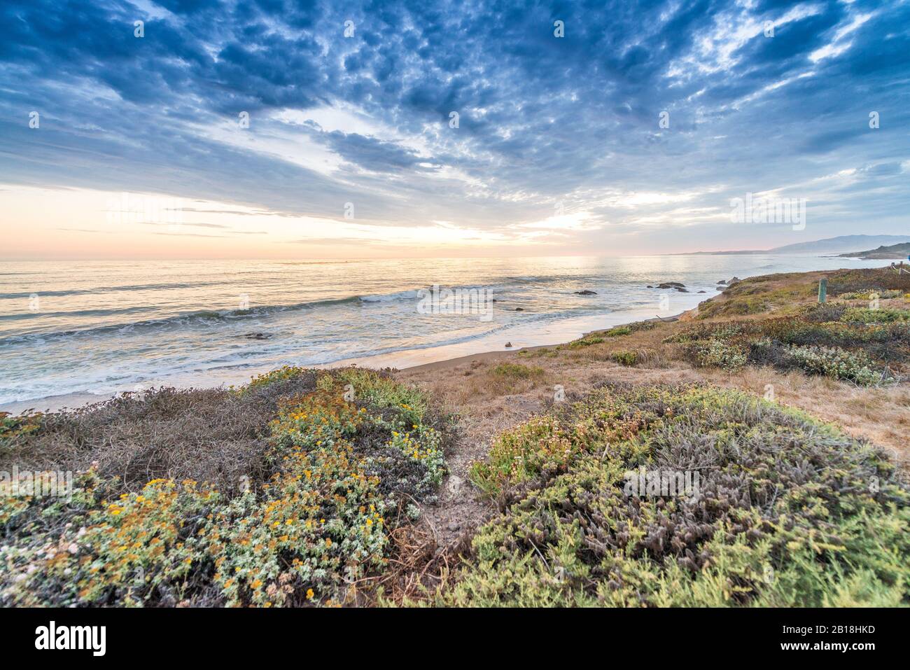 Morro Rock, California. Beautiful coastline. Stock Photo