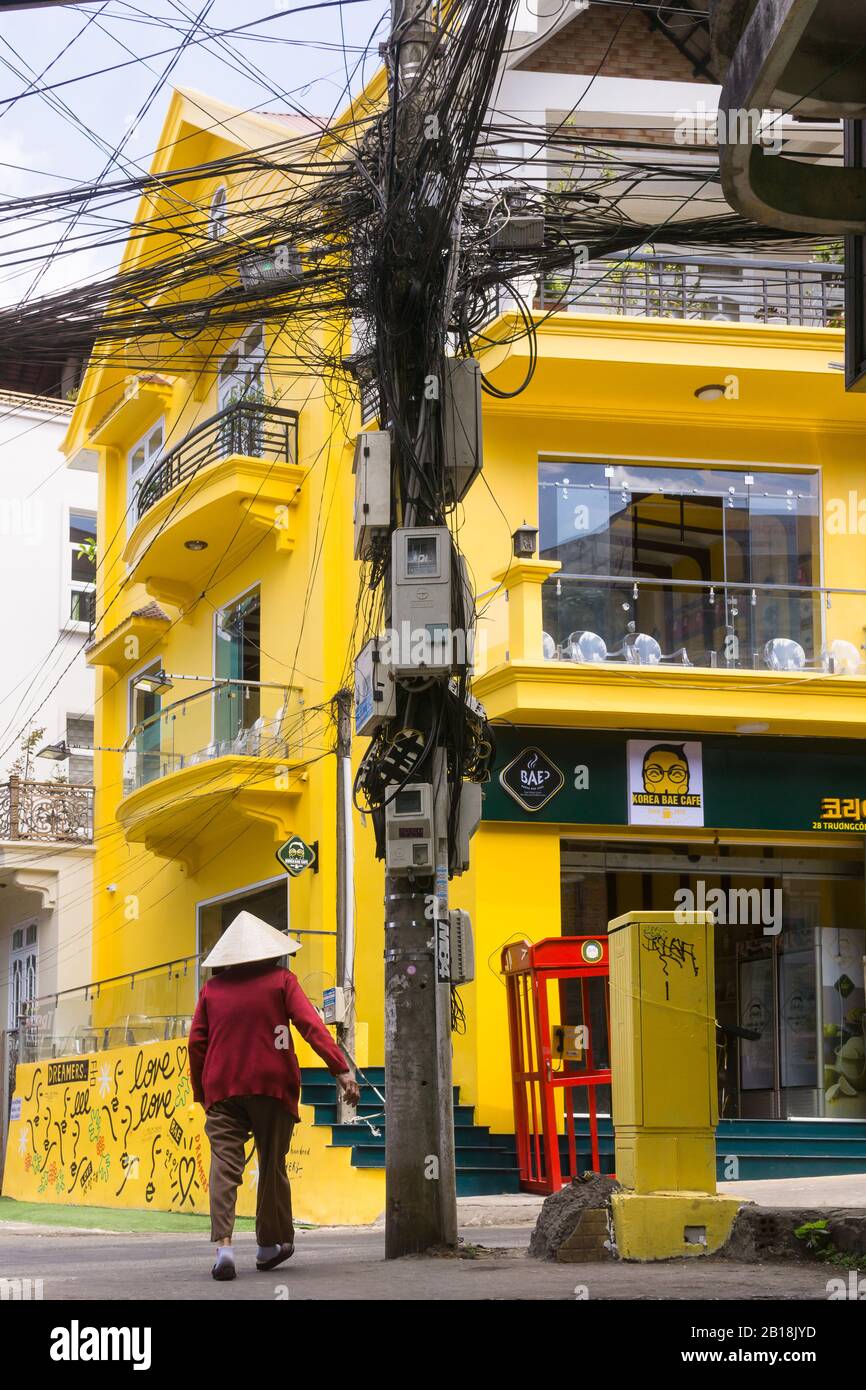 Dalat Vietnam - A street scene in Dalat, Vietnam, Southeast Asia. Stock Photo