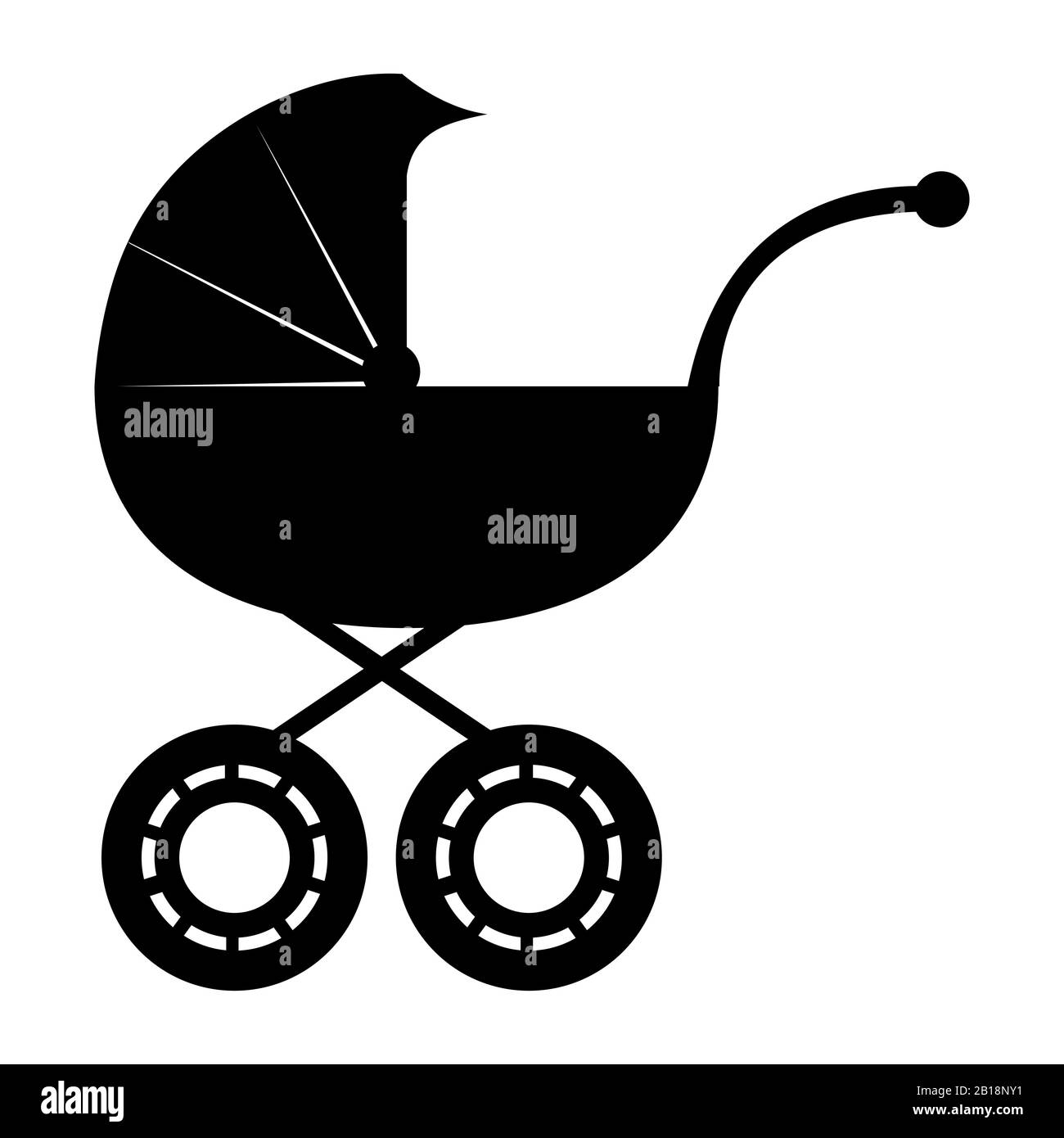 Baby carriage isolated on a white background.  icon for design, flat