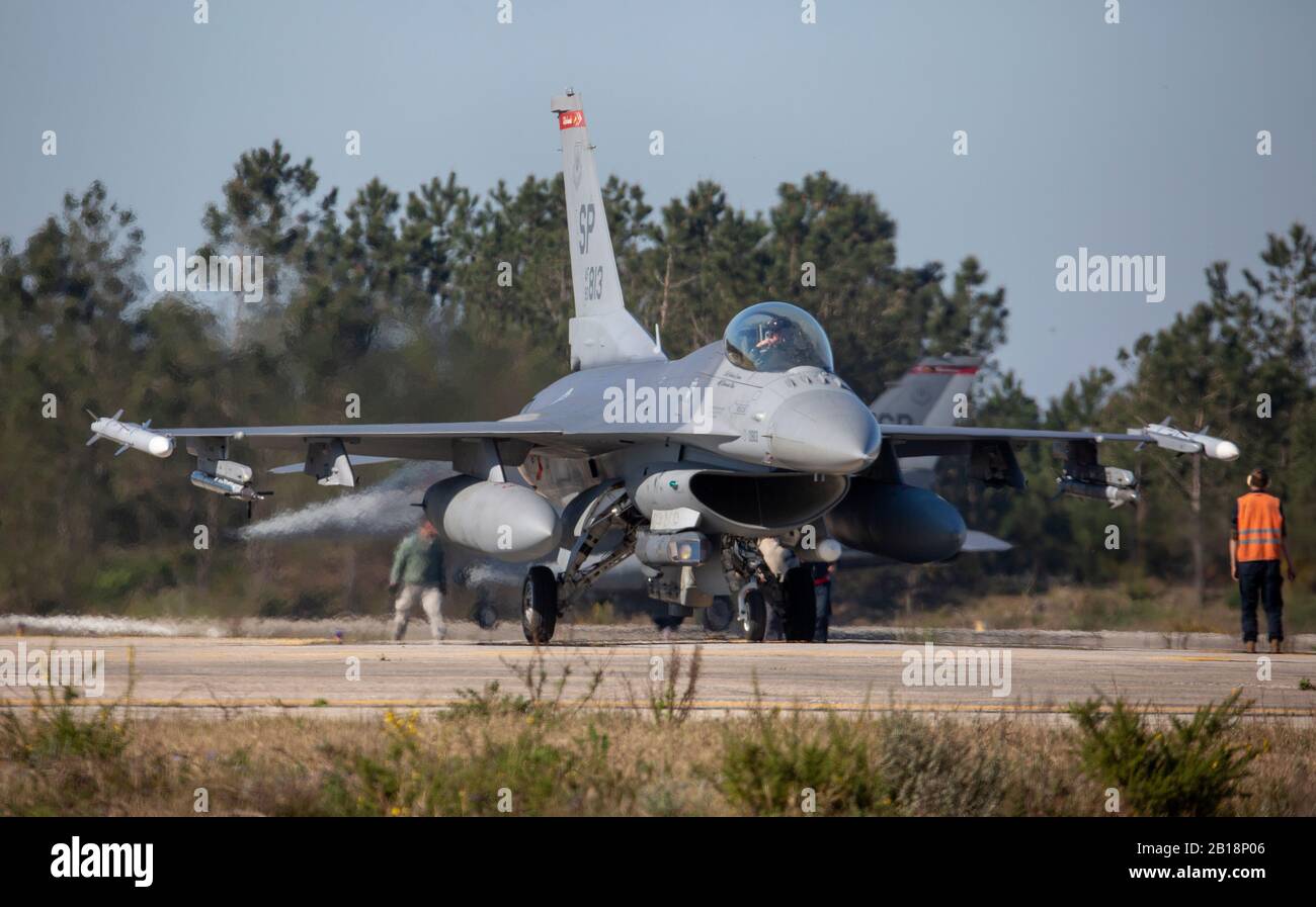 An F 16c Fighting Falcon From The 480th Fighter Squadron Spangdahlem Air Base Germany In Monte Real Portugal Fev 19 2020 Stock Photo Alamy