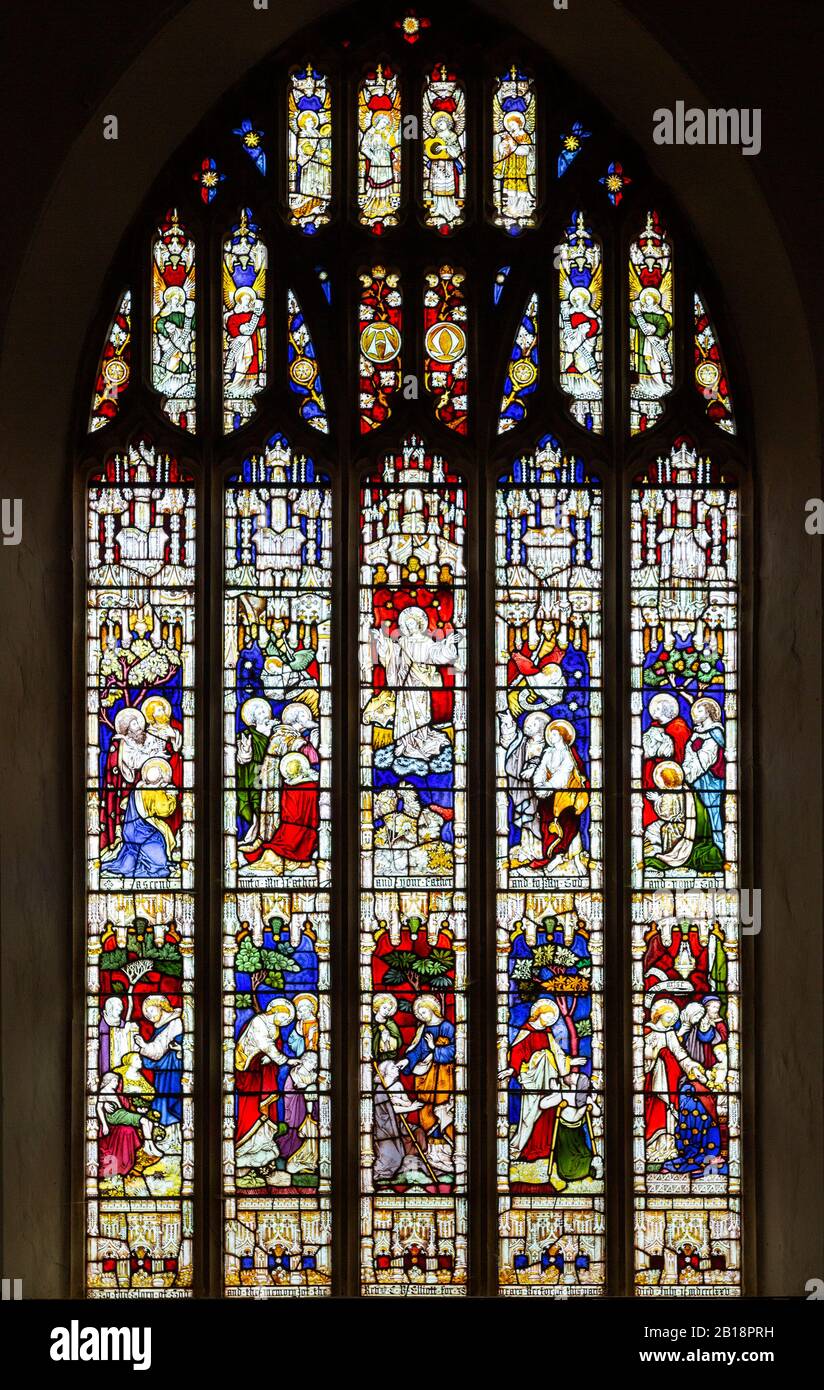 Stained glass east window by Clayton and Bell c 1875, Tattingstone