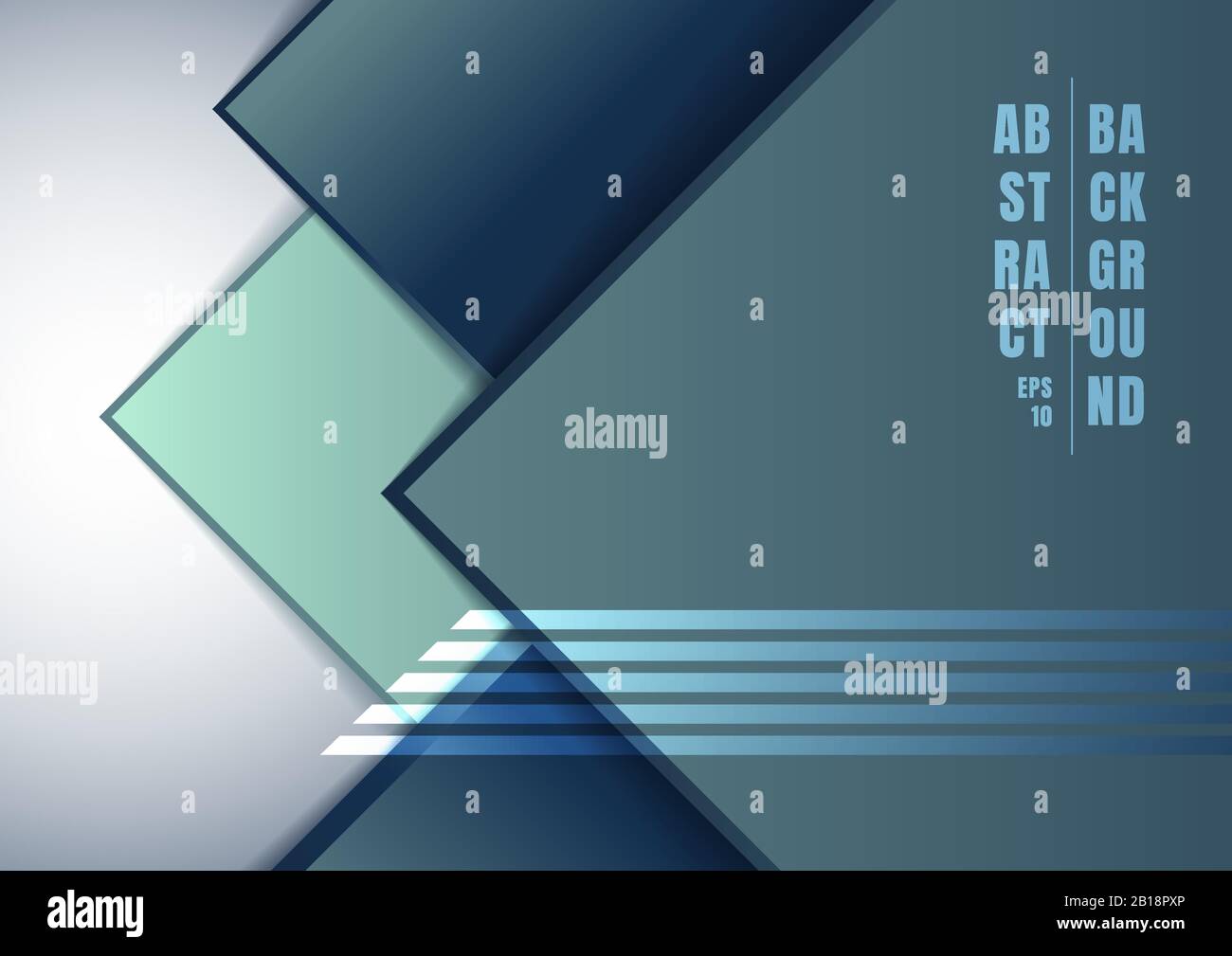 Abstract blue geometric square overlapping on white background. Vector illustration Stock Vector