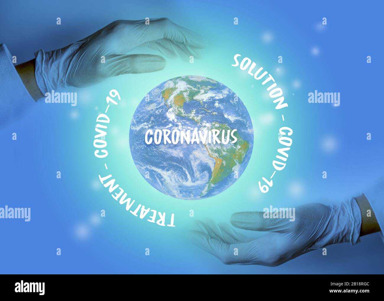 Doctors research Medicine solution for Coronavirus treatment over the world 'The elements of this image furnished by NASA' Stock Photo