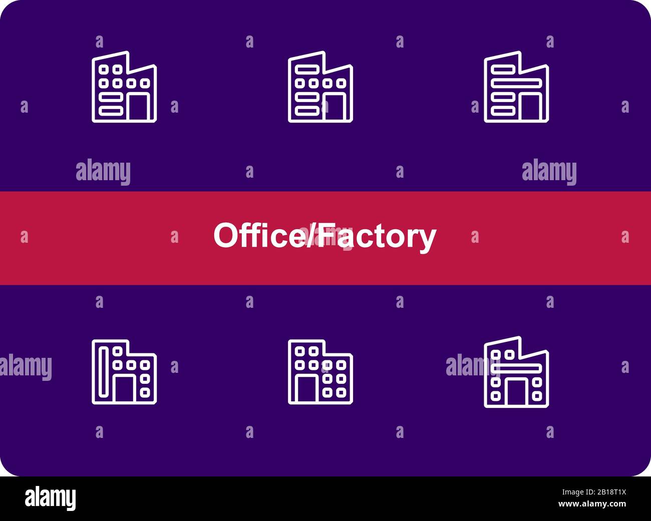 Factory icon set with outline style.Editable vector. Isolated Stock ...
