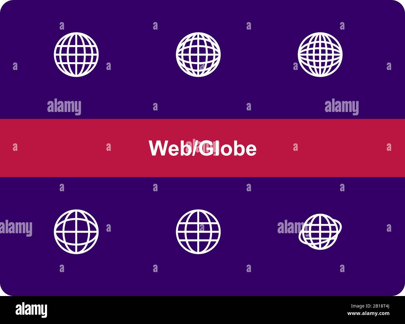 Globe icon set with outline style.Editable vector. Isolated. Web ...