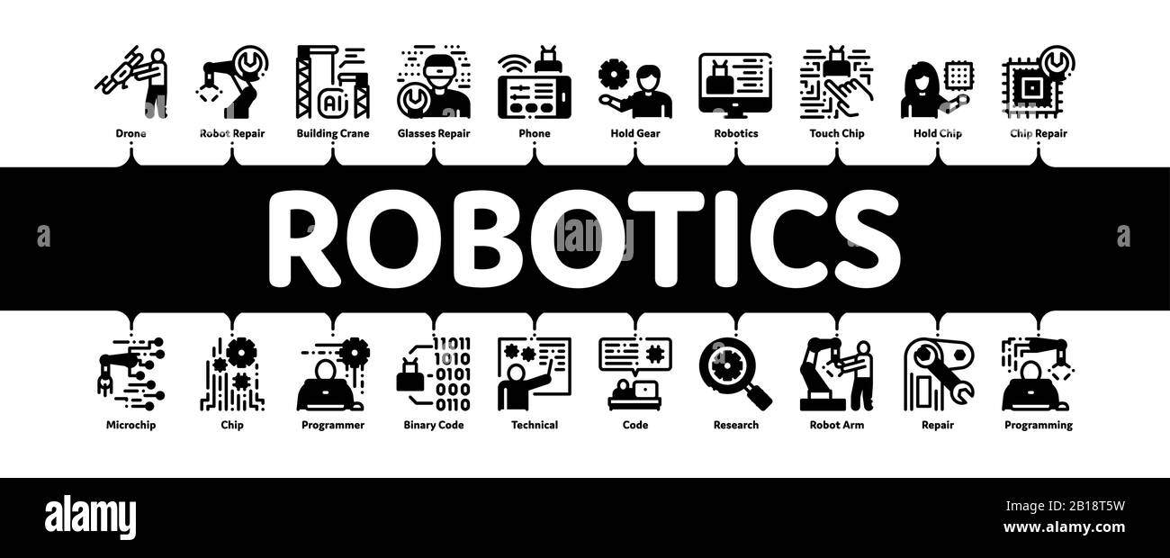 Robotics Master Minimal Infographic Banner Vector Stock Vector Image